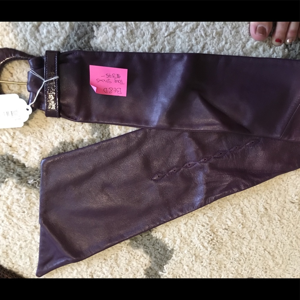 BE&D brand purple leather belt